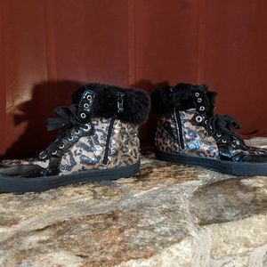 Micheal Kors leopard sequin high tops